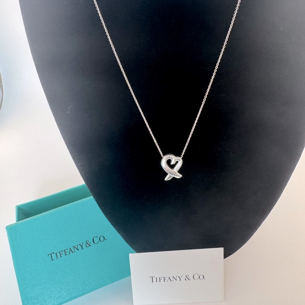 Tiffany & Co. Elsa Peretti Small Open Heart Necklace Sterling Silver 15mm W Box - Picture 13 of 13